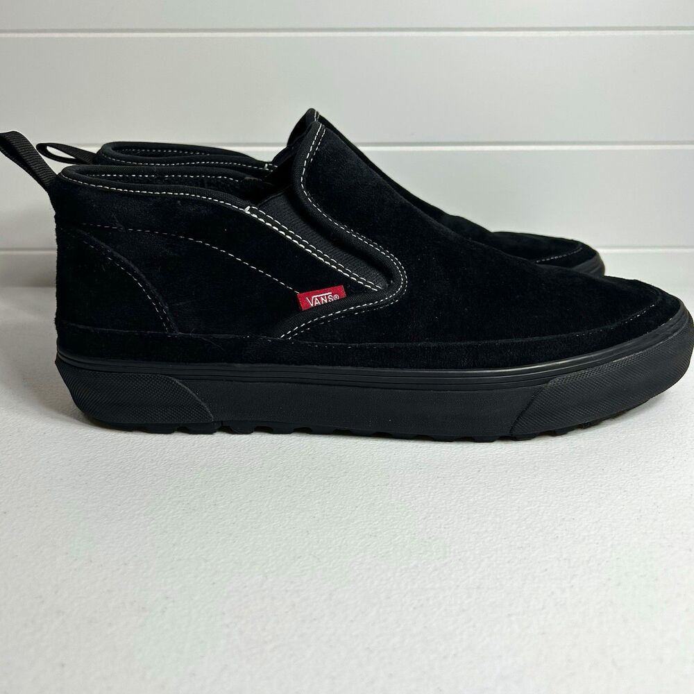 VANS MTE Men’s Slip-On Shoes Size 12 Black Suede Solid Ankle Rubber Sole